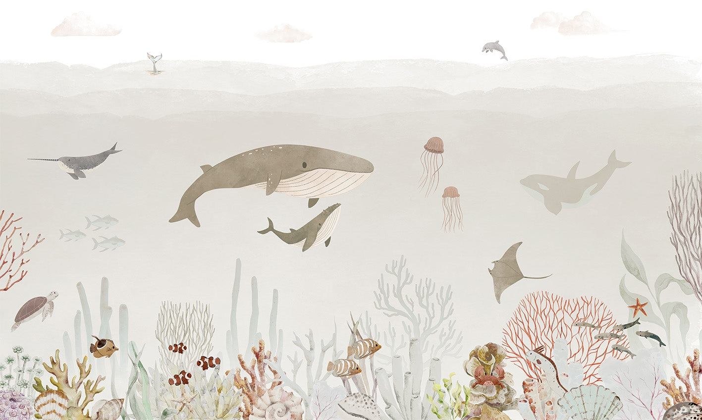 Sensational Sea Brown Wall Mural
