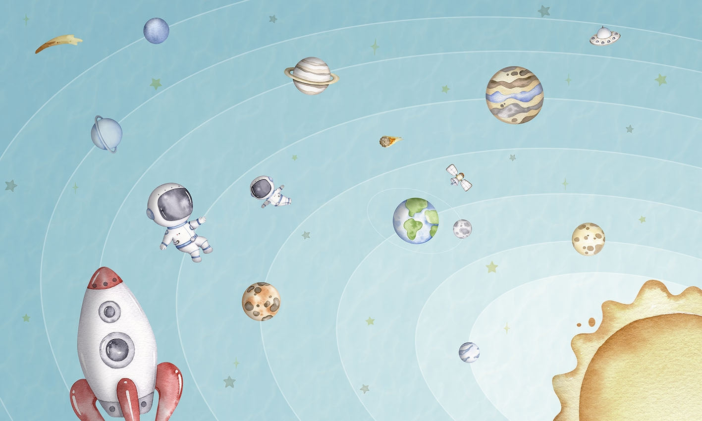 Space Joy Light Wall Mural