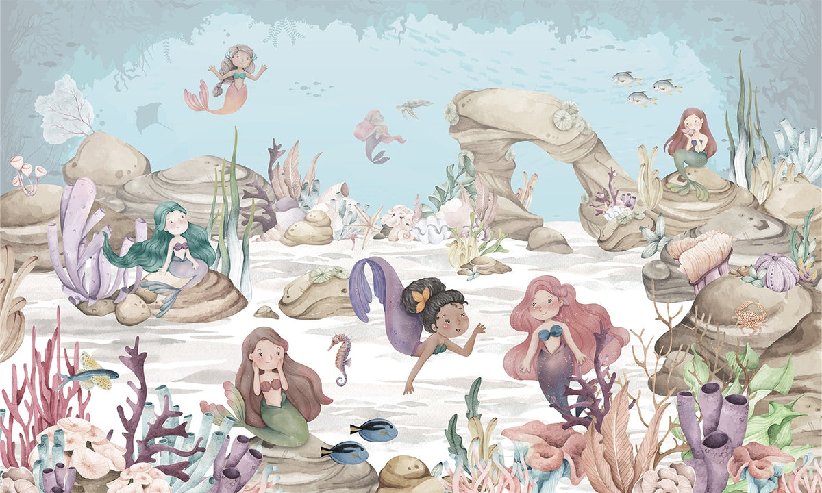 Mermaid Miracles Girls Room Mural in your room