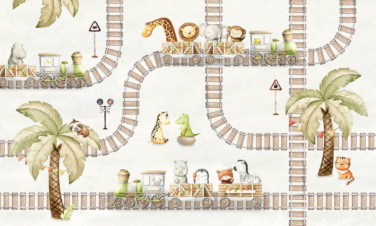 Train Travels Wallpaper Mural in your room