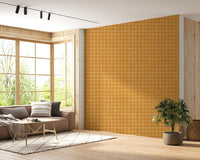 Abstract hand-lined grid in earthy wallpaper murals