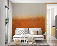 Earthy orange wall mural with a weathered texture for minimalist room.