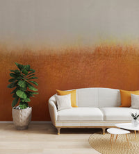 Textured orange wall mural with a horizontal gradient effect.
