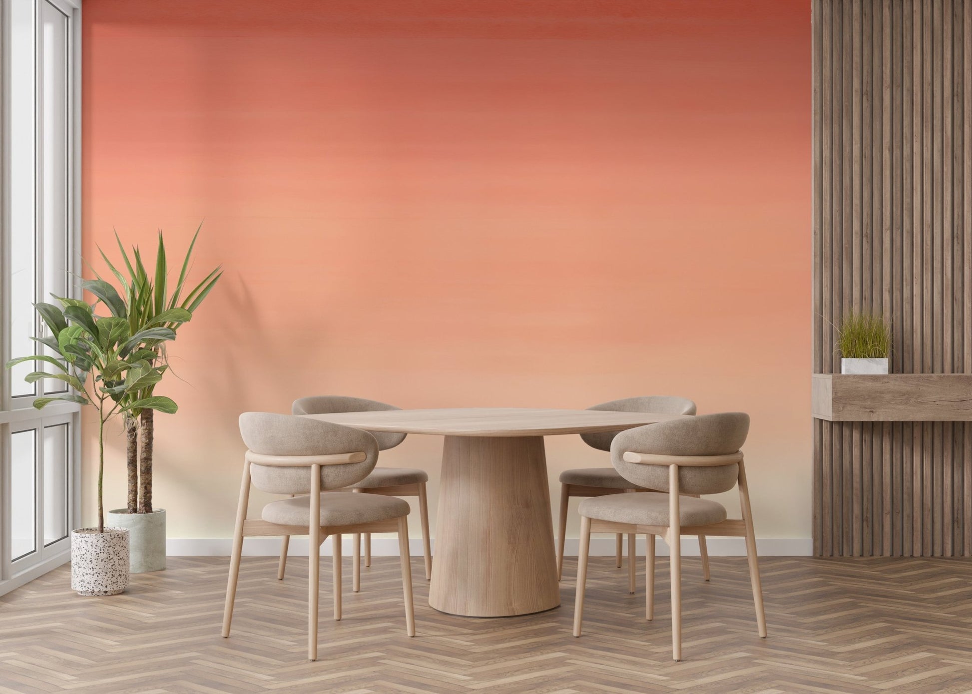 Orange Ombre Wall Mural - Wallanza