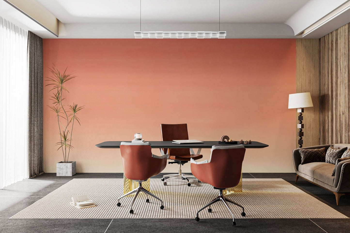 Orange Ombre Wall Mural - Wallanza