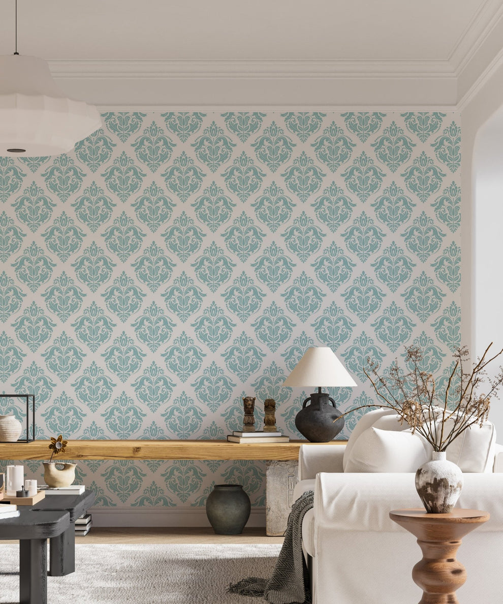 Secure Orient Classic Blue and White Color Wallpaper - Wallanza