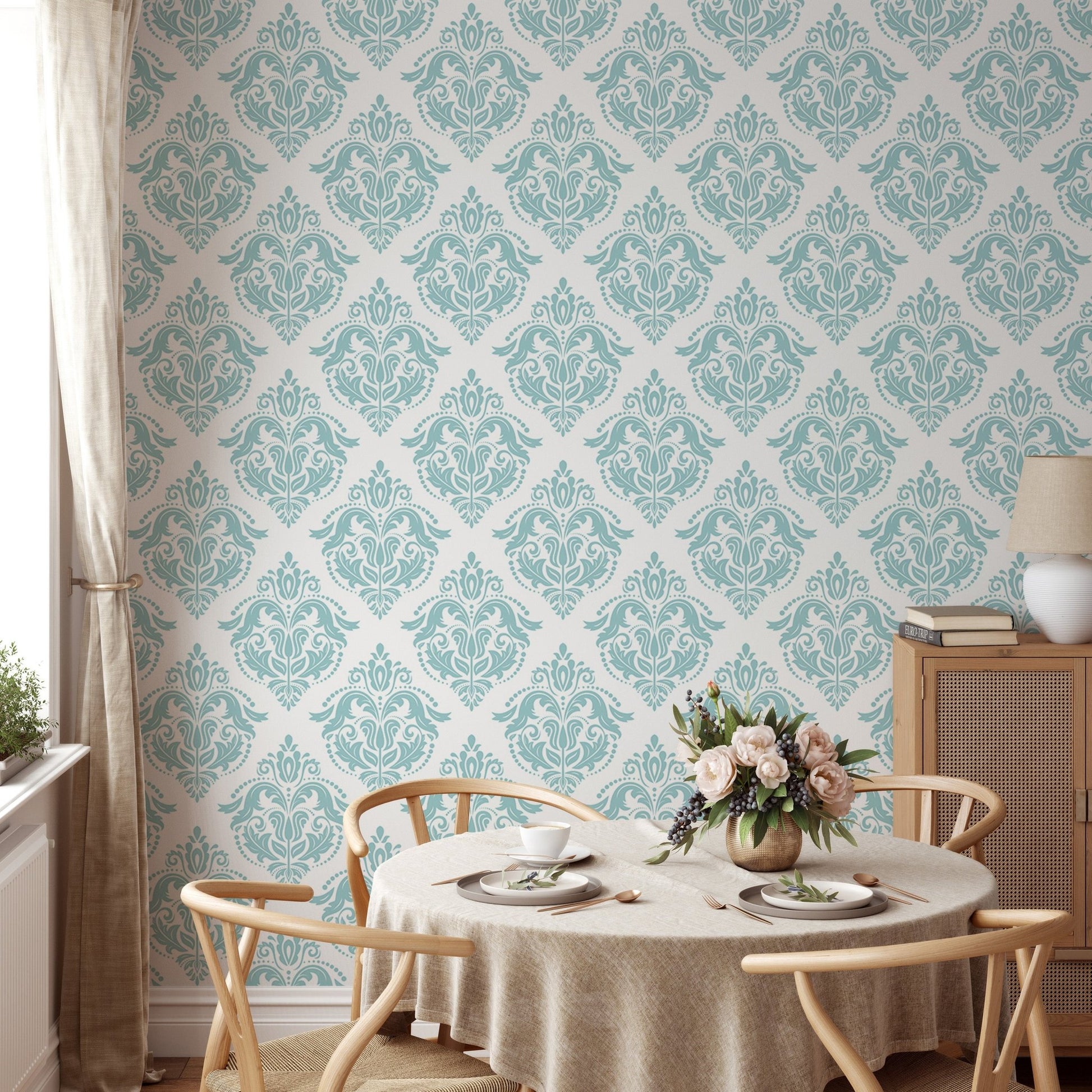 Orient Classic Blue and White Color Wallpaper - Wallanza