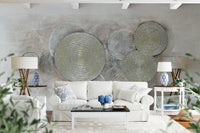 Overlapping Metallic Rings Wall Mural - Wallanza