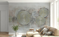 Overlapping Metallic Rings Wall Mural - Wallanza