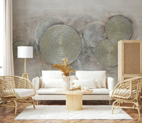 Overlapping Metallic Rings Wall Mural - Wallanza