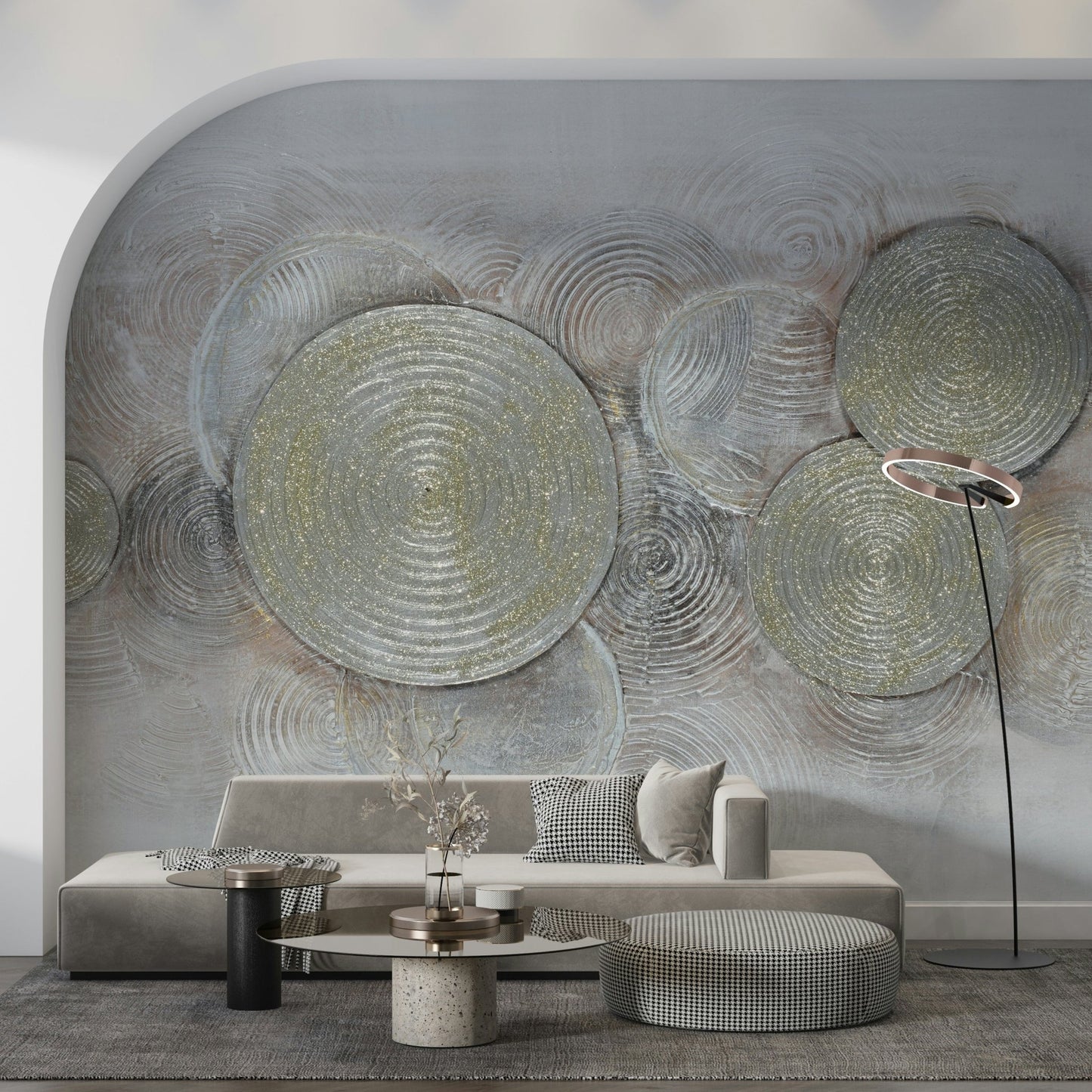 Overlapping Metallic Rings Wall Mural - Wallanza