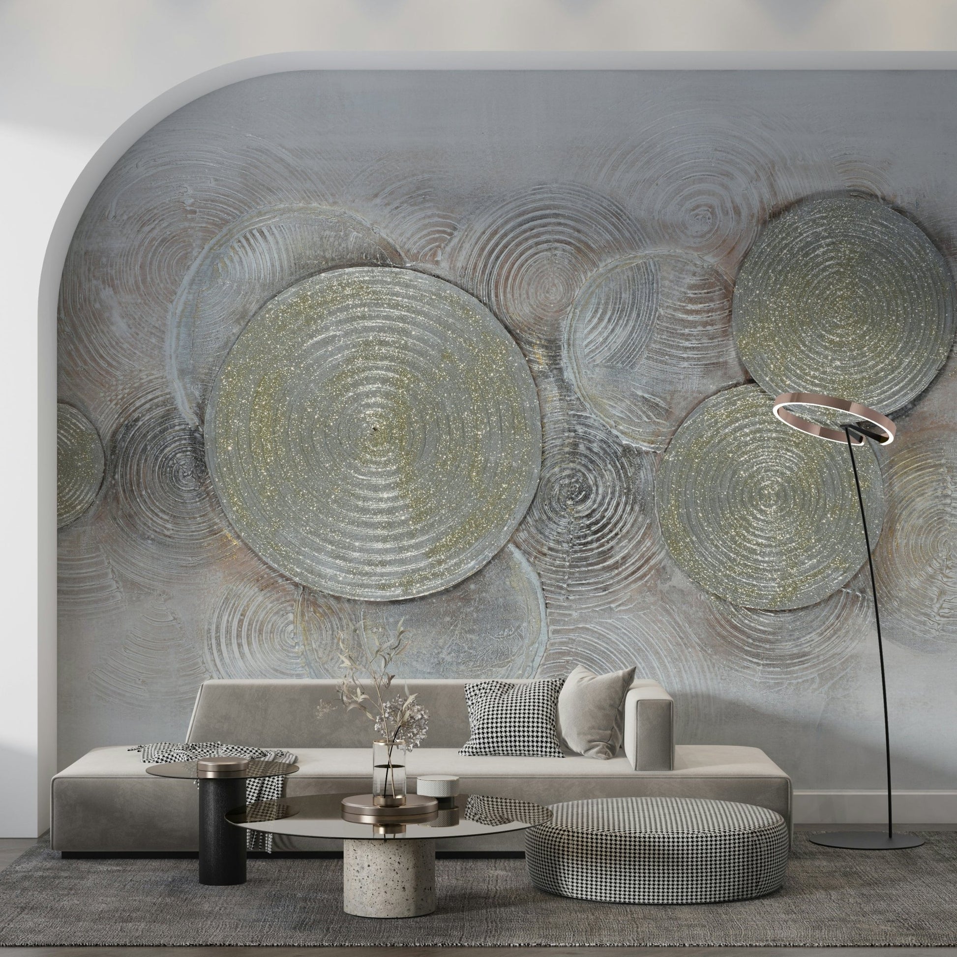 Overlapping Metallic Rings Wall Mural - Wallanza