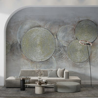 Overlapping Metallic Rings Wall Mural - Wallanza