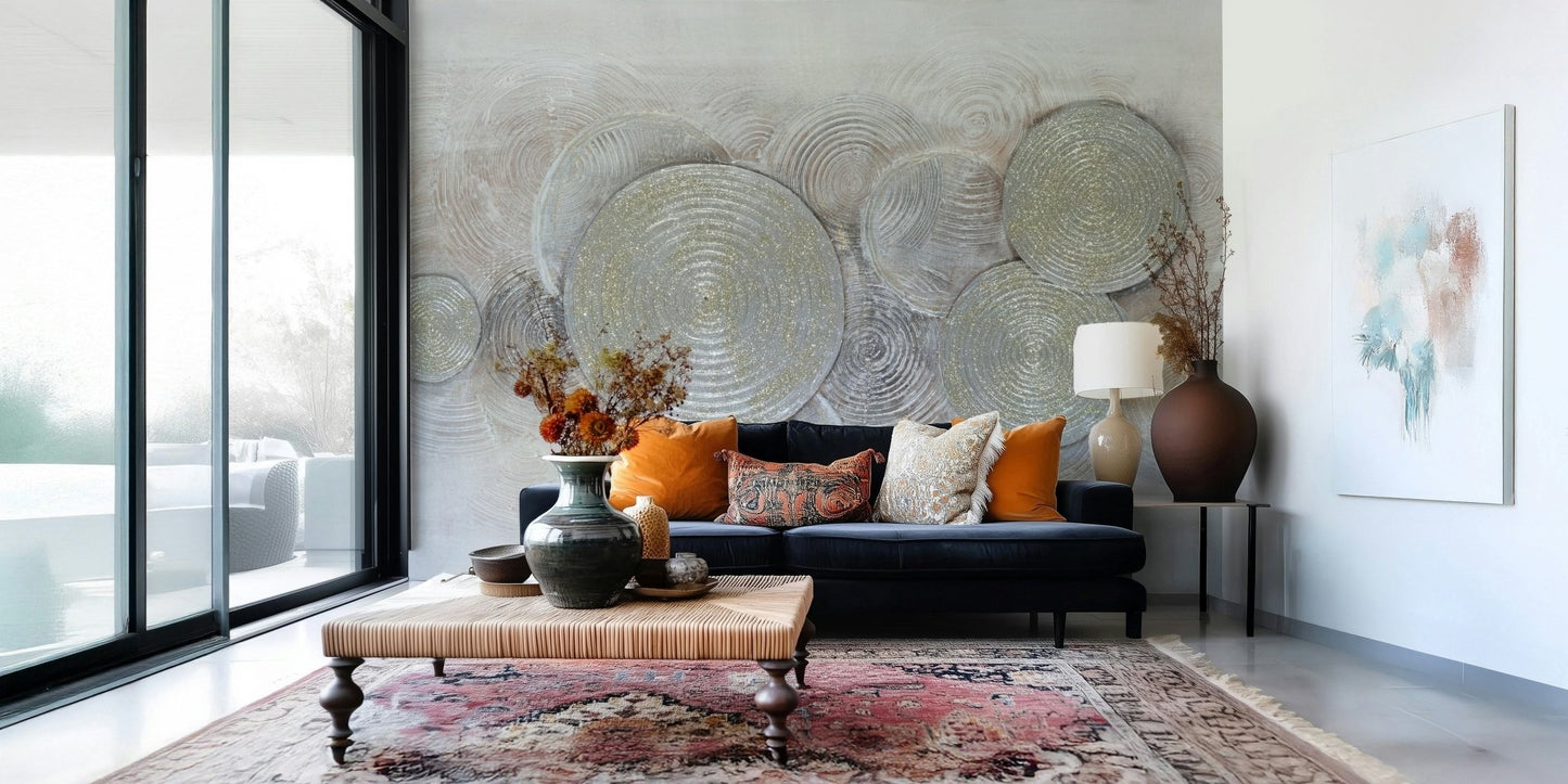 Overlapping Metallic Rings Wall Mural - Wallanza