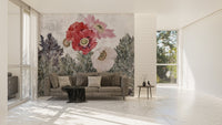 Minimalist living room featuring Painted Grunge wallpaper mural.