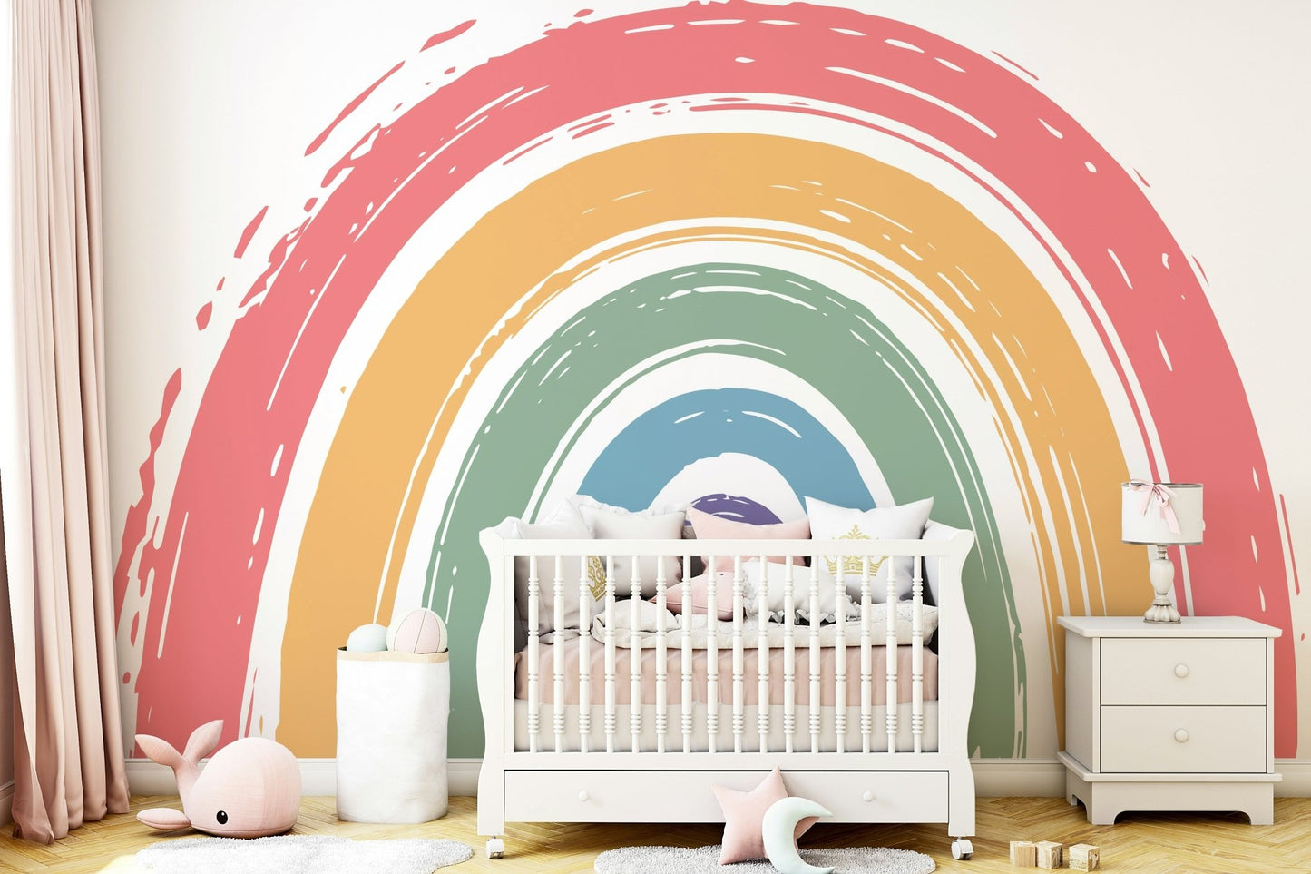 Painted Rainbow Arch Wall Mural - Wallanza