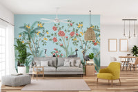 Blue Chinoiserie Wallpaper