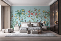 Classic palm trees on Chinoiserie mural
