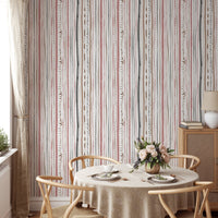 Pastel Color Lines and Thicknesses Design Wallpaper in a dining room