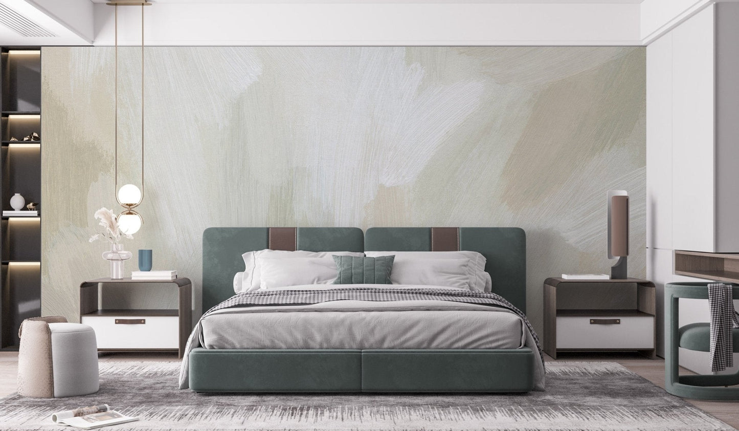 Textured pastel wallpaper with organic earth tone pattern.