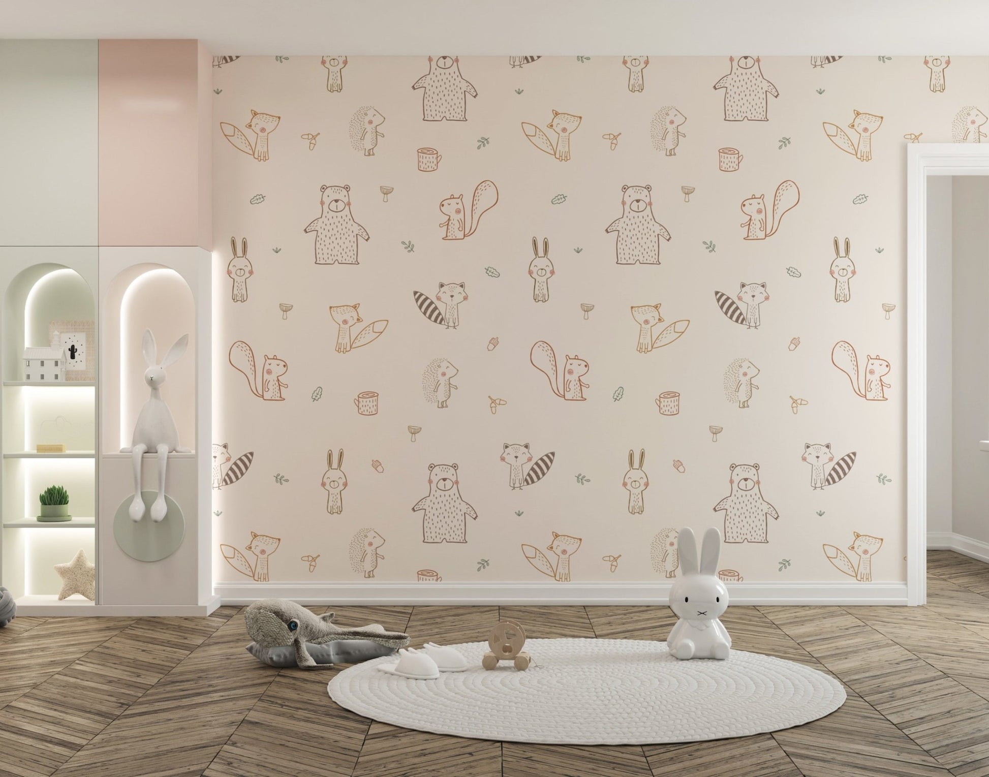 Pastel Forest Friends Wallpaper - Wallanza