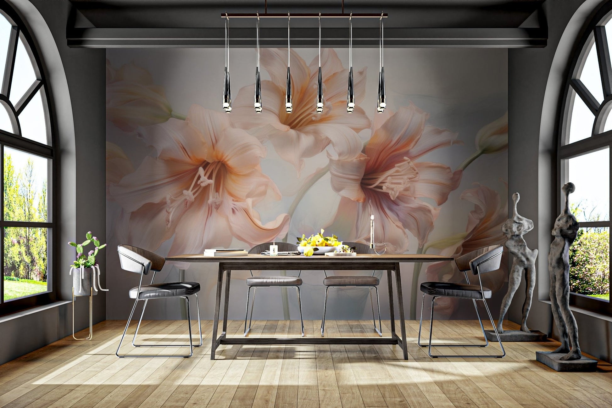 Pastel Lily Floral Wallpaper - Wallanza