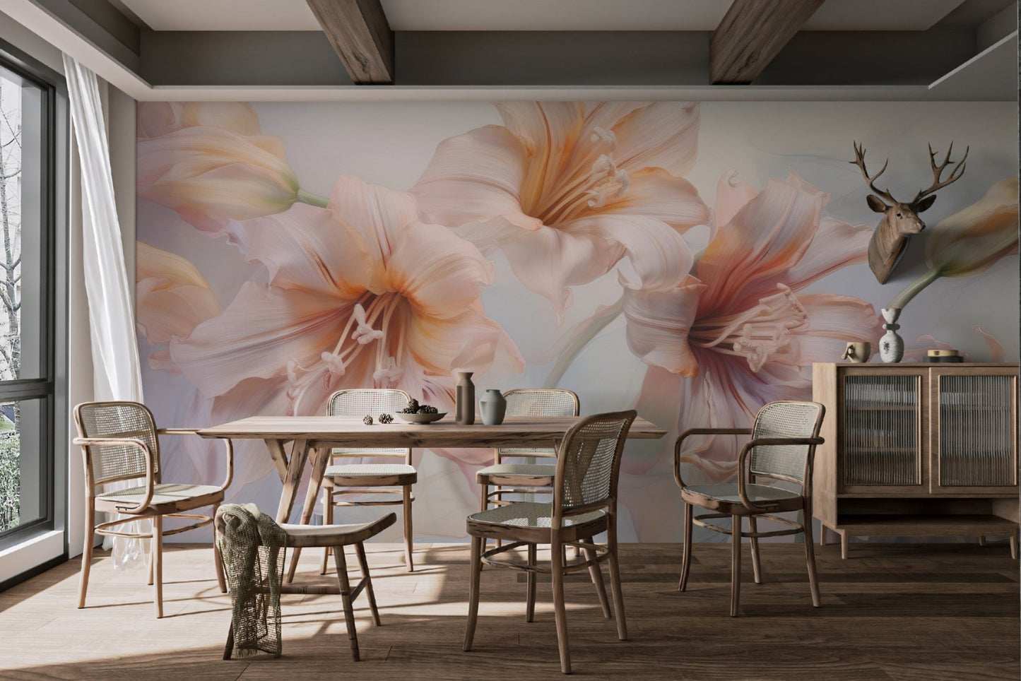 Pastel Lily Floral Wallpaper - Wallanza