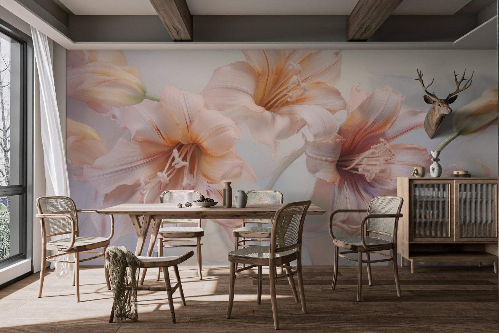 Pastel Lily Floral Wallpaper - Wallanza