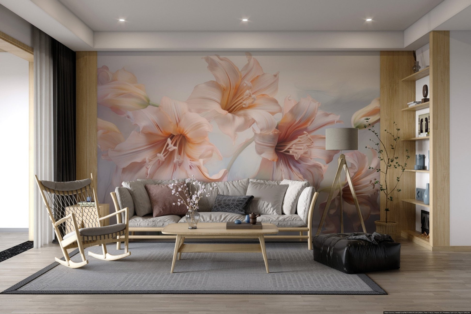Pastel Lily Floral Wallpaper - Wallanza