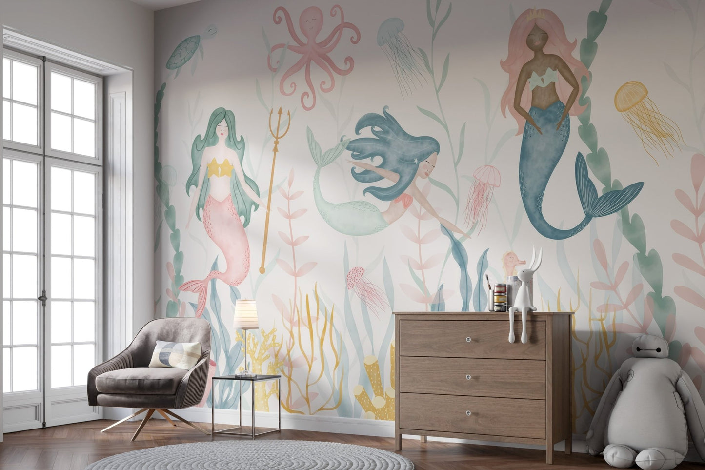 Pastel Mermaid Fantasy Wallpaper Mural - Wallanza