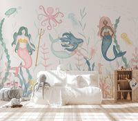 Pastel Mermaid Fantasy Wallpaper Mural - Wallanza
