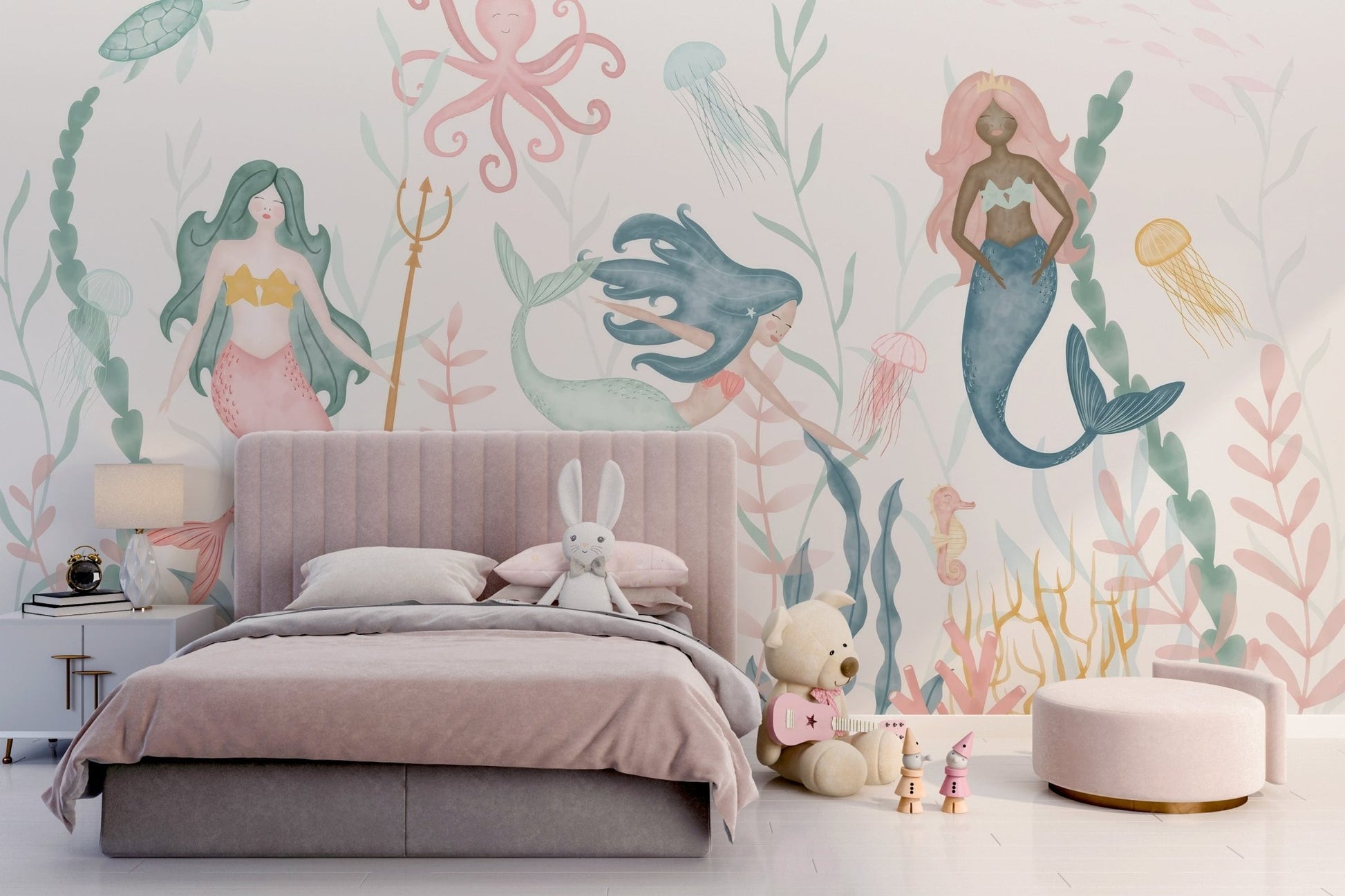 Pastel Mermaid Fantasy Wallpaper Mural - Wallanza