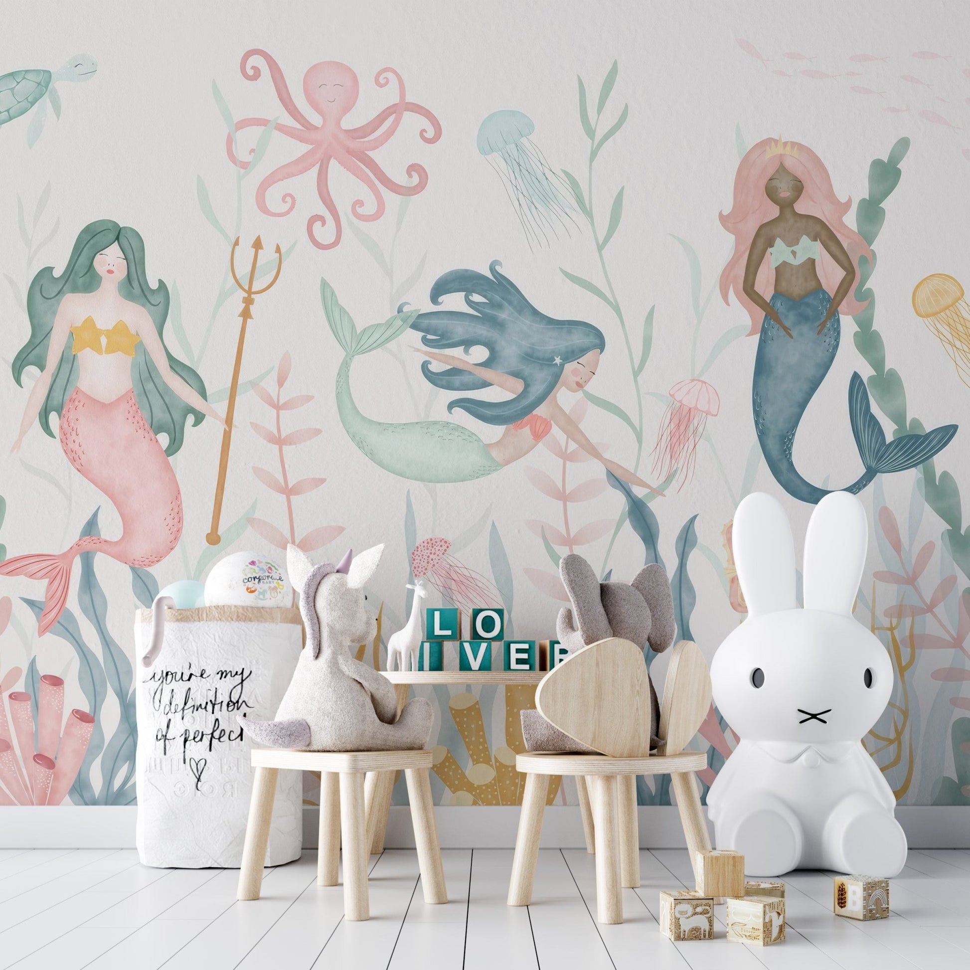 Pastel Mermaid Fantasy Wallpaper Mural - Wallanza