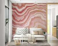 Pastel Pink Agate Texture Wall Mural - Wallanza