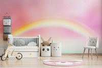 Elegant pastel rainbow dreams wall mural for a feature wall.
