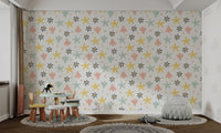 Pastel Starfish wallpaper featuring ocean elements for playrooms.
