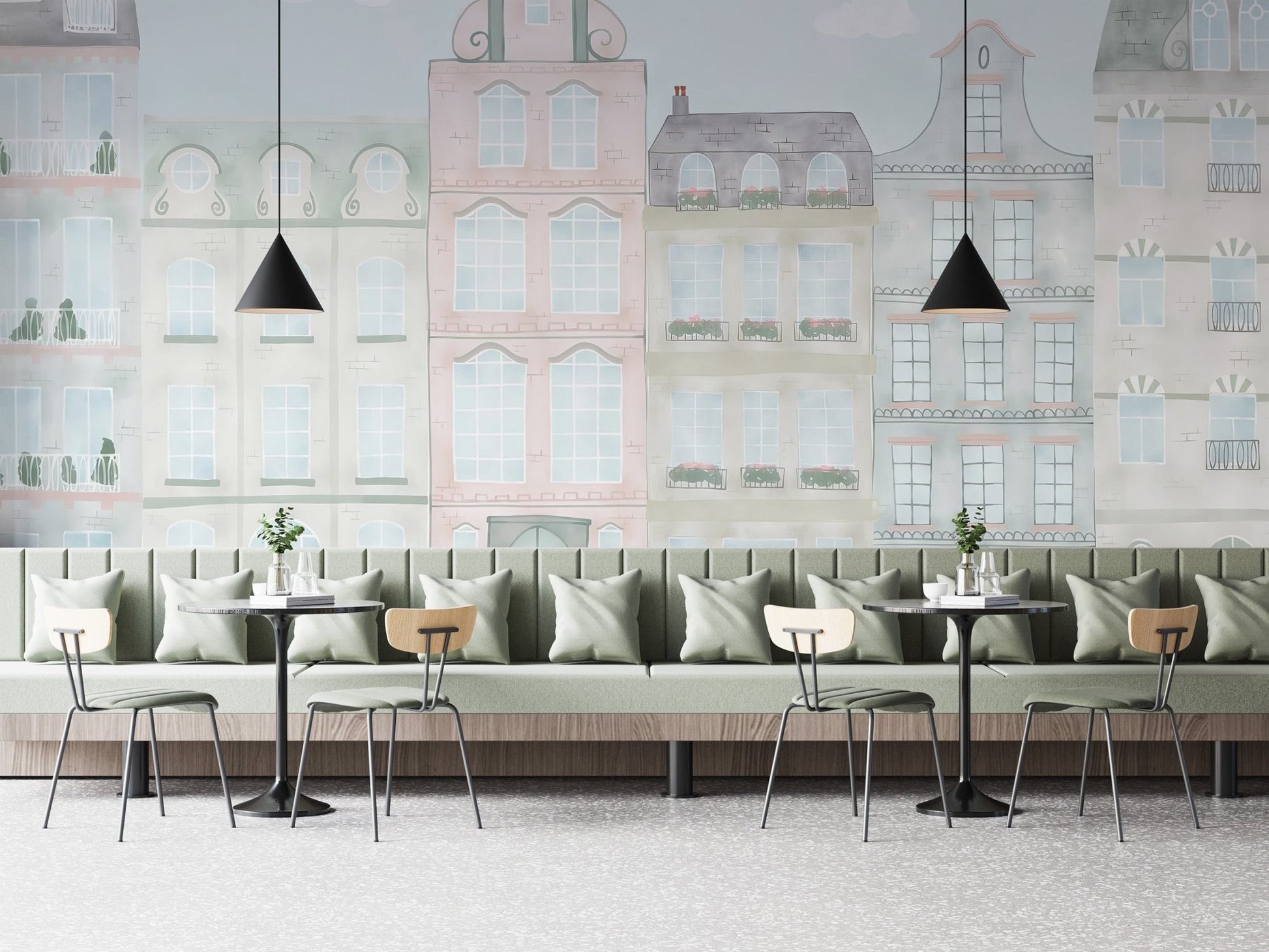 Pastel Watercolour Kids Wall Mural - Wallanza