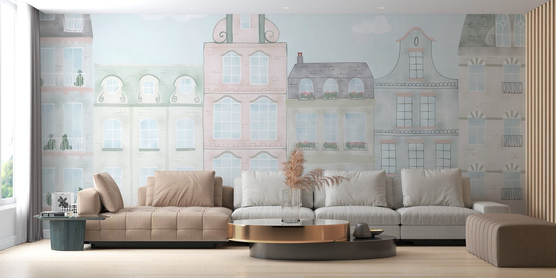 Pastel Watercolour Kids Wall Mural - Wallanza