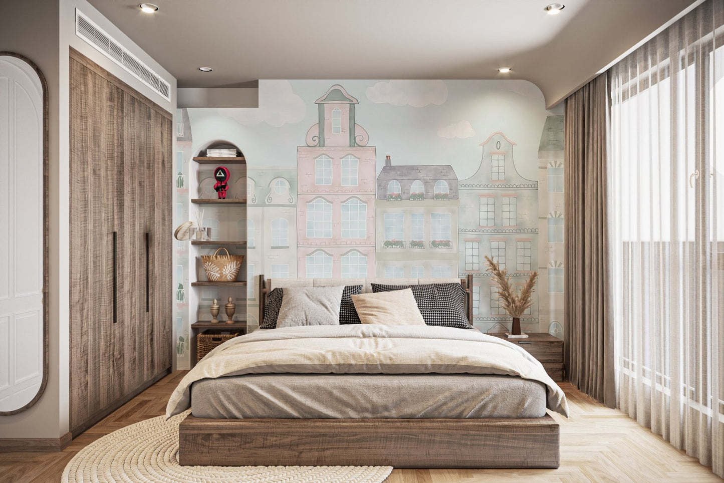 Pastel Watercolour Kids Wall Mural - Wallanza
