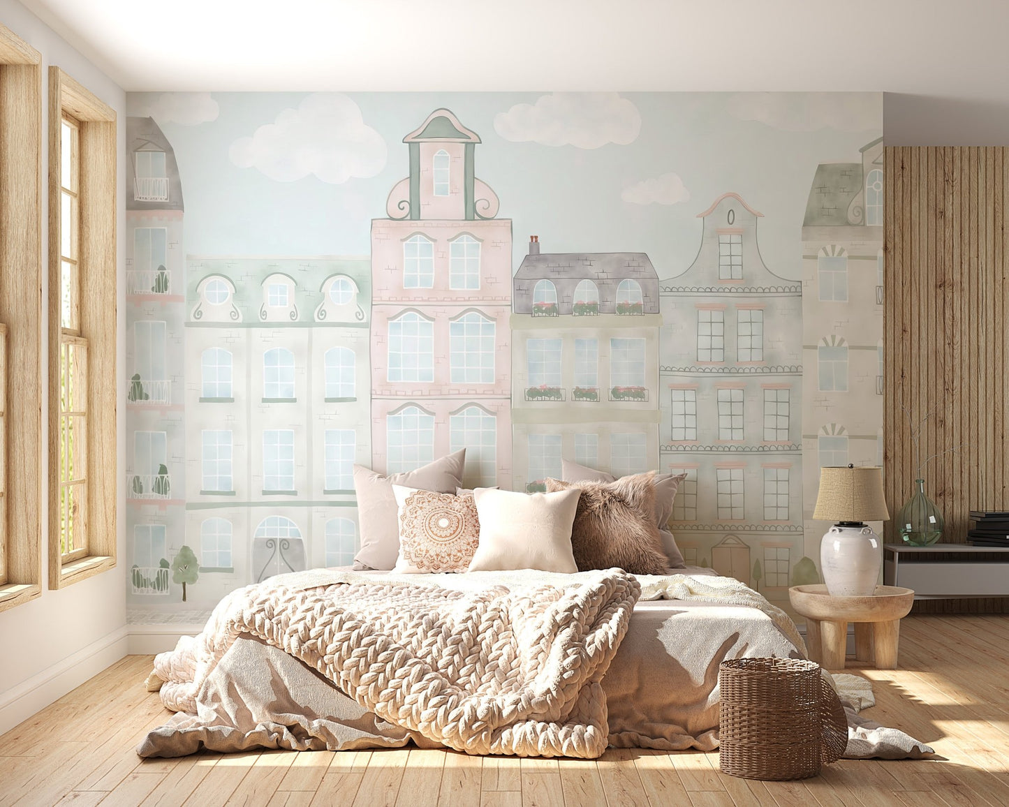 Pastel Watercolour Kids Wall Mural - Wallanza