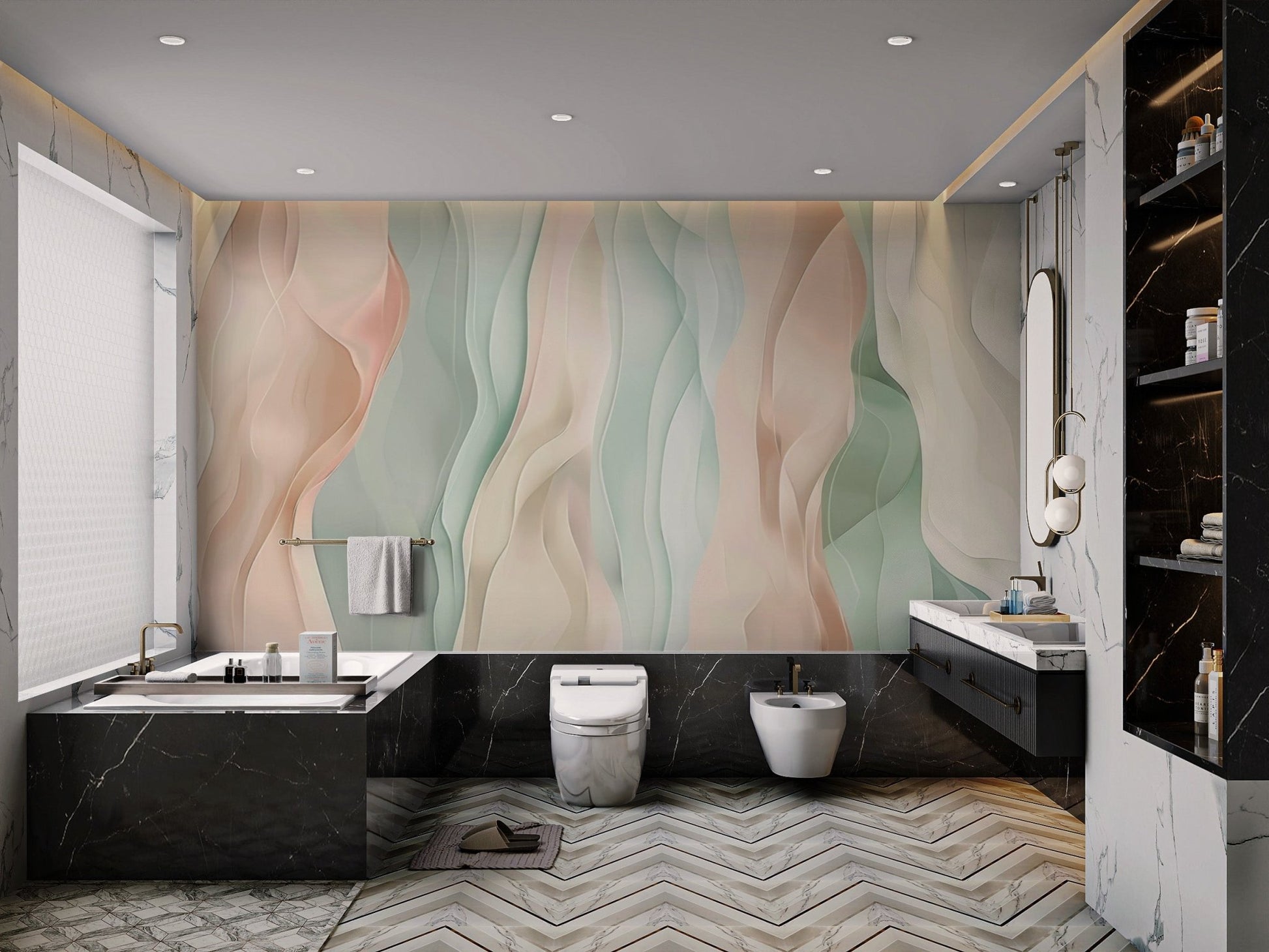 Pastel Wavy Abstract Wallpaper - Wallanza