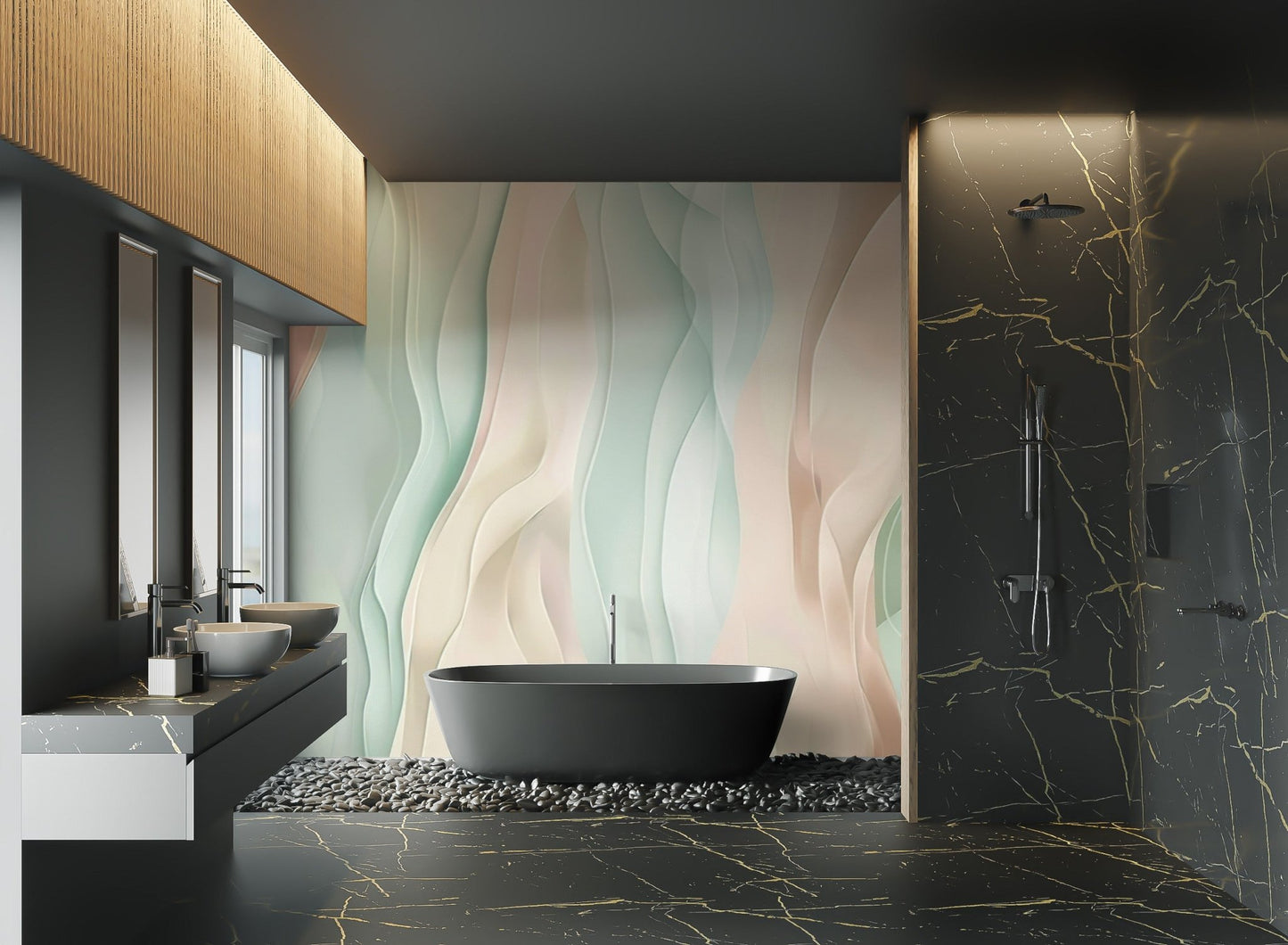 Pastel Wavy Abstract Wallpaper - Wallanza