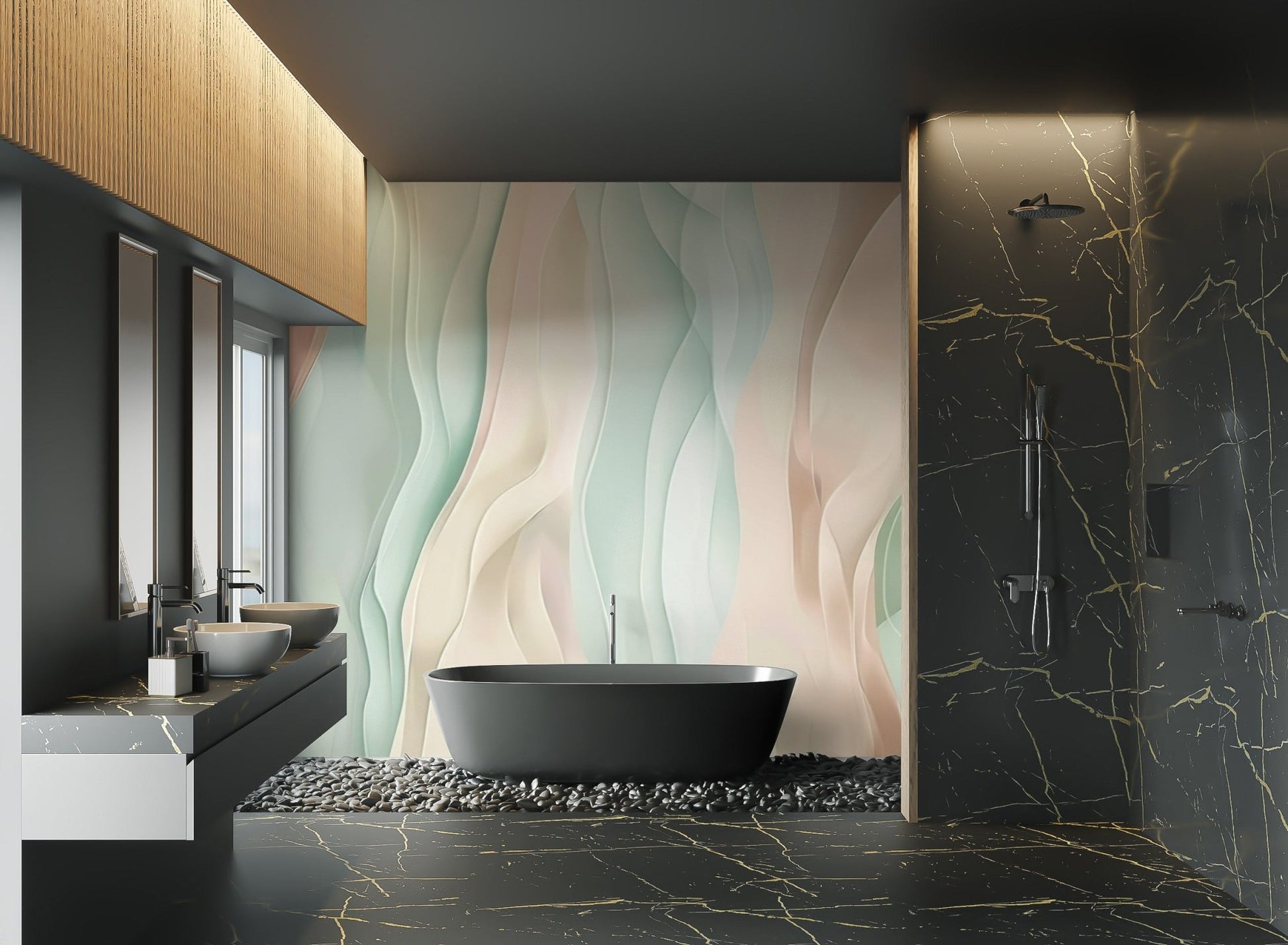 Pastel Wavy Abstract Wallpaper - Wallanza