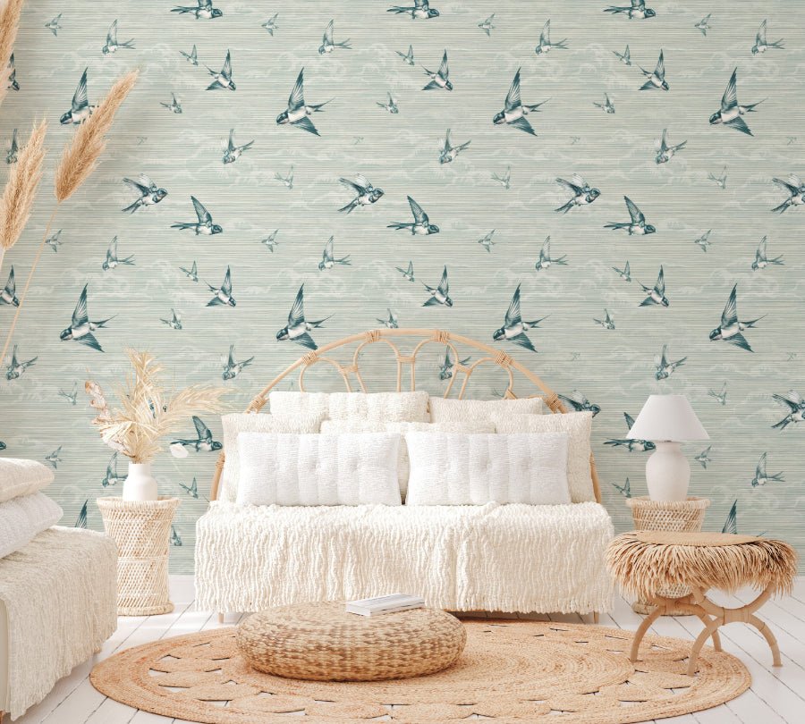 Classic flying bird design wallpaper ideal for modern apartment walls