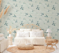 Classic flying bird design wallpaper ideal for modern apartment walls