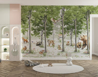 Peaceful Forest Wildlife Wall Mural - Wallanza