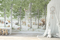 Peaceful Forest Wildlife Wall Mural - Wallanza