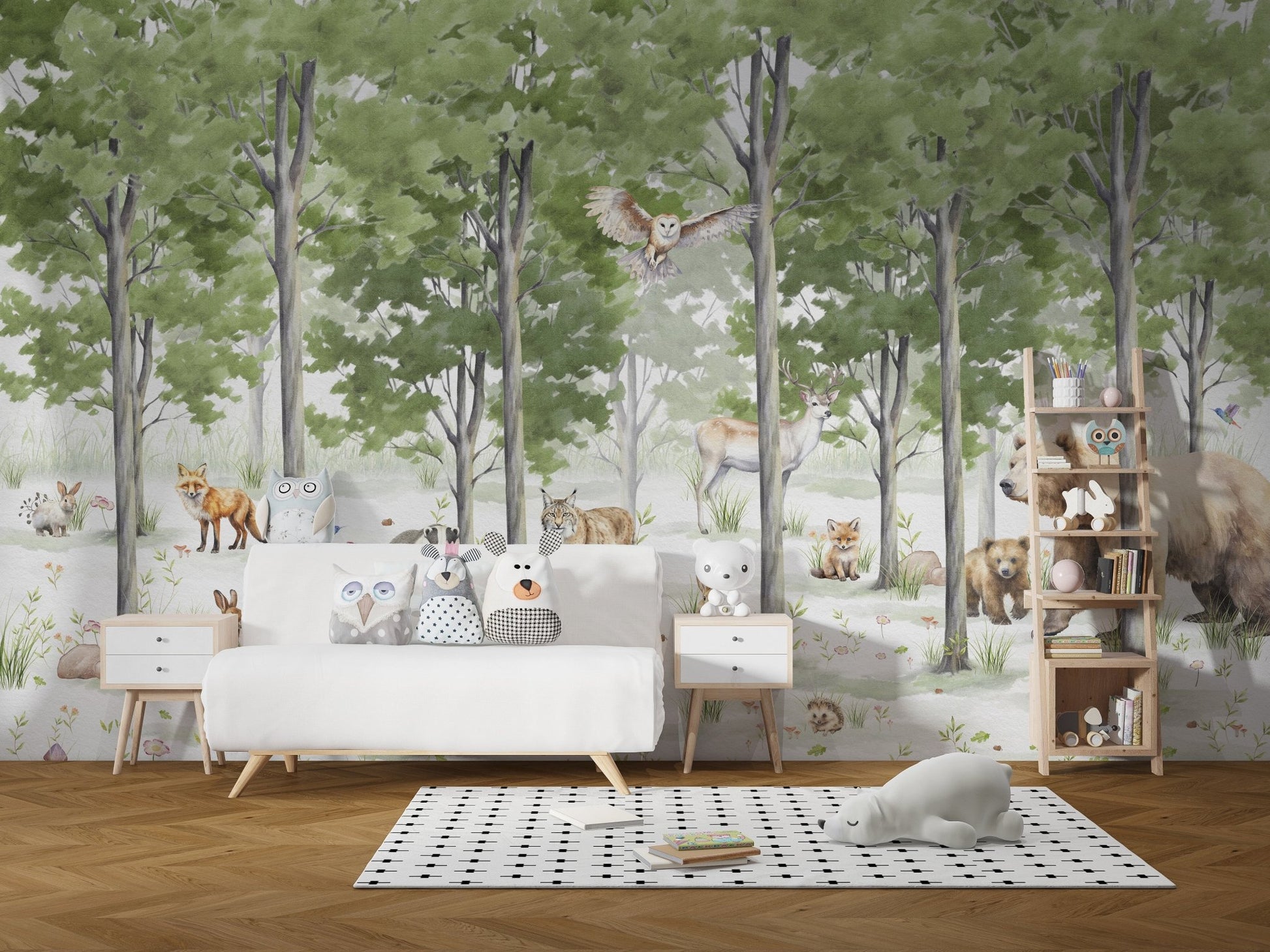 Peaceful Forest Wildlife Wall Mural - Wallanza