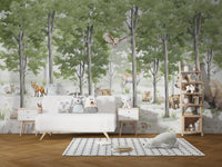 Peaceful Forest Wildlife Wall Mural - Wallanza
