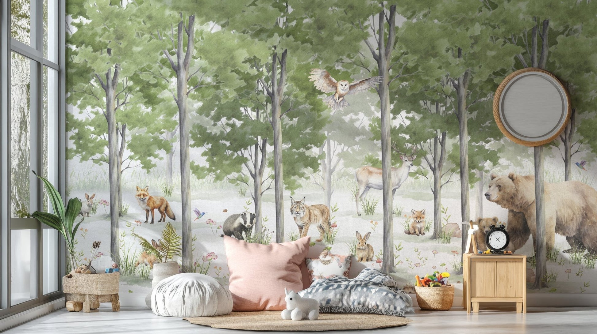 Peaceful Forest Wildlife Wall Mural - Wallanza